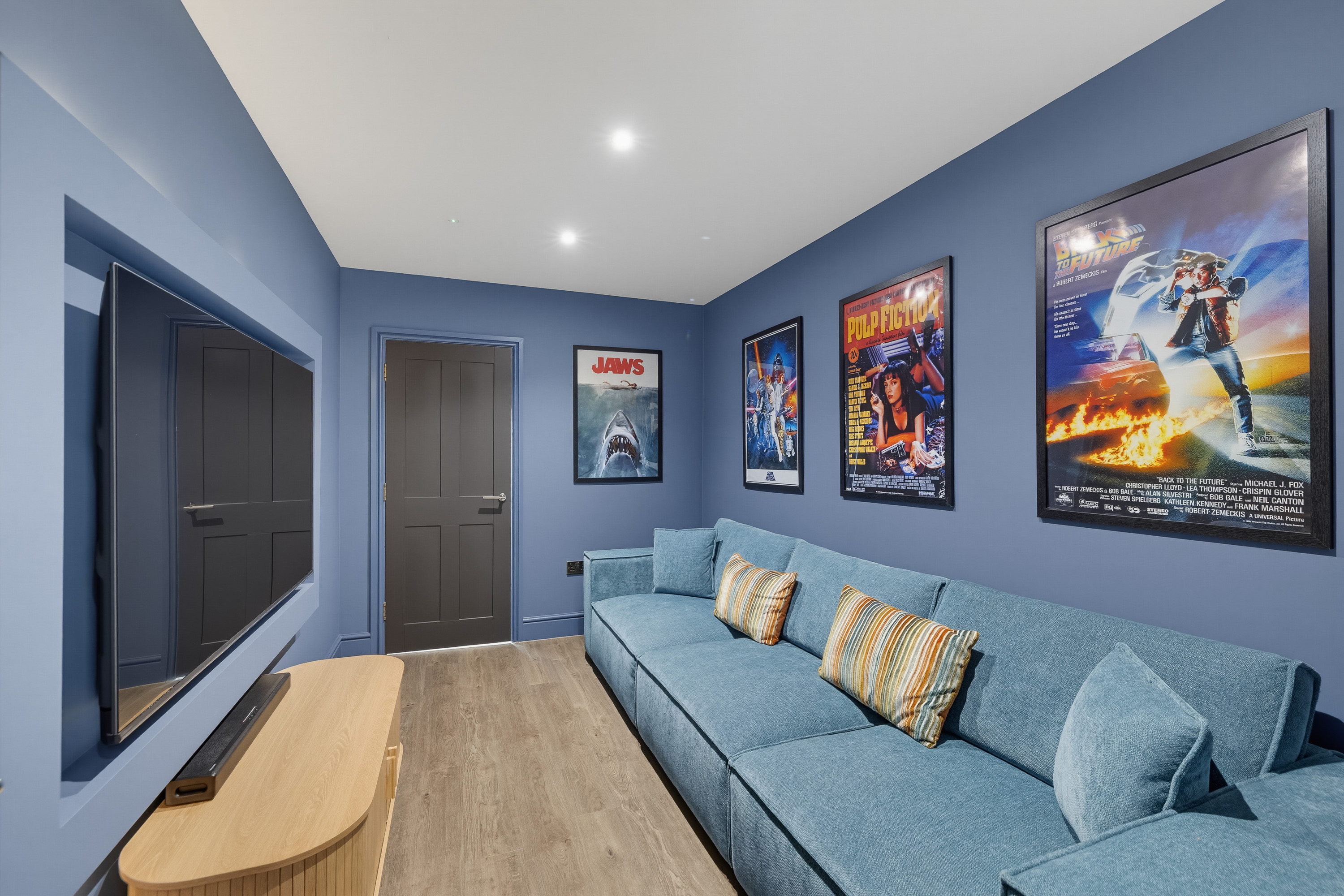 Private cinema room in holiday accommodation photographed by 241Photography
